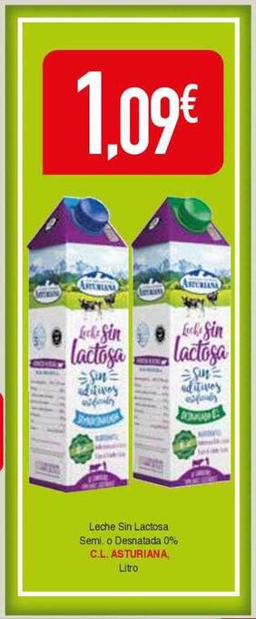 Masymas Leche sin lactosa semi o desnatada 0% c.l. asturiana oferta