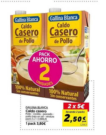 Hiper Usera Gallina blanca caldo casero oferta