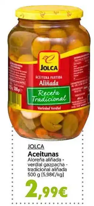 Hiper Usera Jolca aceitunas aloreña aliñada verdial gazpacha-tradicional aliñada oferta