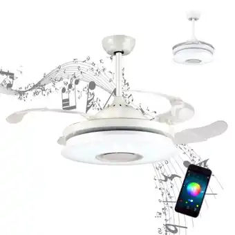 Lúzete Ventilador de techo musical 32w rgb plegable regulable oferta