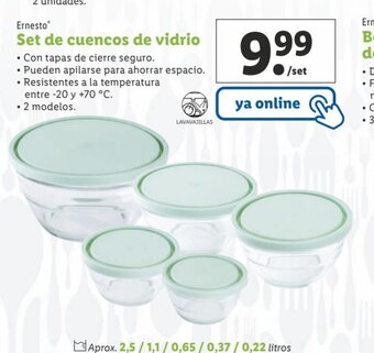 Lidl Set de Cuencos de Vidrio oferta
