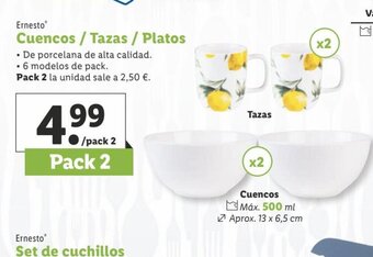 Lidl Cuencos Tazas Platos oferta