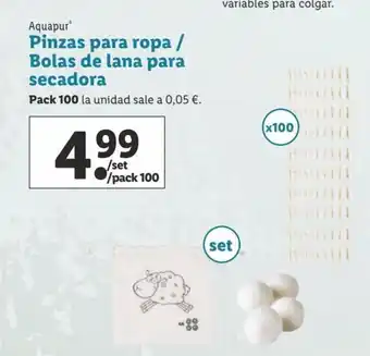Lidl Pinzas Para Ropa/Bolas de Lana Para Secadora oferta