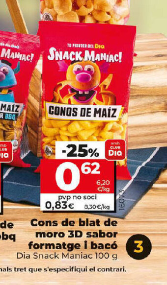 Dia Cons de Blat de Moro 3D Sabor Formatge i Bacó oferta