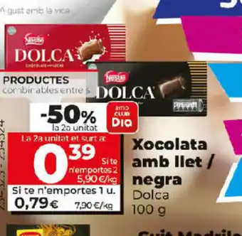Dia Xocolata Amb IIet Negra Dolca oferta