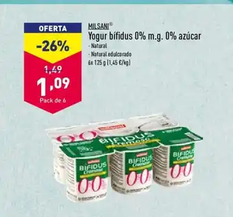 ALDI Yogur Bifidus 0$ M.G 0% Azúcar oferta