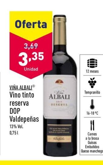 ALDI Vino Tinto Reserva DOP Valdepeñas oferta