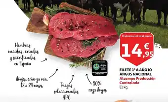 Alcampo Filete 1a a añojo angus nacional oferta