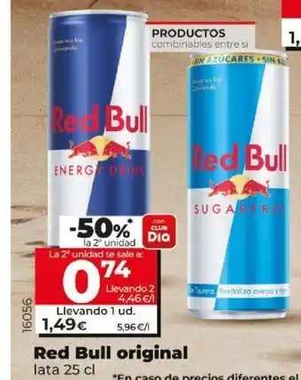 Dia Red Bull Original Lata 25cl oferta