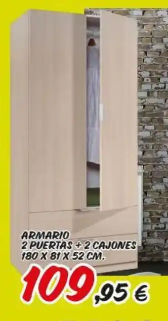 Armario 2 Puertas +2 Cajones