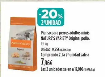 El Corte Inglés Pienso Para Perros Adultos Minis Nature's Variety Original Pollo 1,5kg oferta
