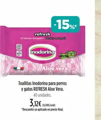 El Corte Inglés Toallitas Indorina para perros y gatos REFRESH aloe vera oferta