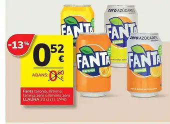 Consum Fanta taronja llimona taronja zero o llimona zero llauna oferta