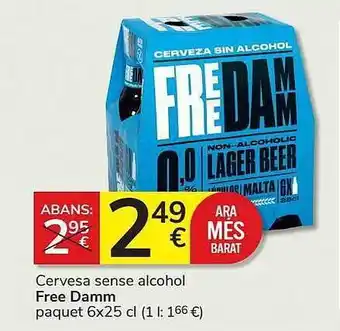 Consum Cervesa sense alcohol free damm oferta
