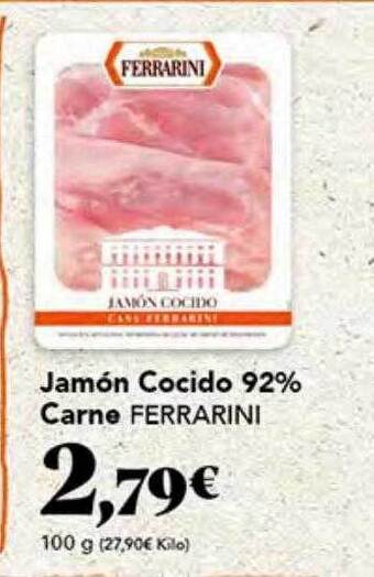 Gadis Jamón cocido 92% carne ferrarini oferta