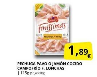 Supermercados MAS Pechuga pavo o jamón cocido campofrío f. lonchas oferta
