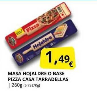 Supermercados MAS Masa hojaldre o base pizza casa tarradellas oferta