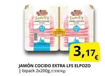 Supermercados MAS Jamón cocido extra lfs elpozo oferta