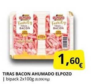 Supermercados MAS Tiras bacon ahumado el pozo oferta