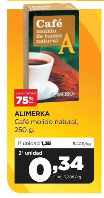 Alimerka La 2a unidad 75% dto alimerka café molido natural oferta