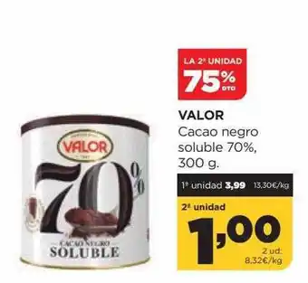 Alimerka La 2a unidad 75% dto valor cacao negro soluble 70% oferta