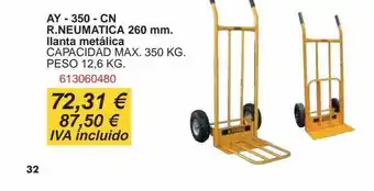 Coinfer Ay -350-cn r. neumatica 260mm llanta metálica oferta