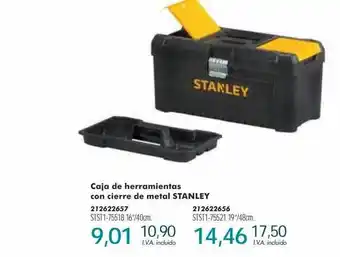 Caja de herramientas con cierre de metal stanley