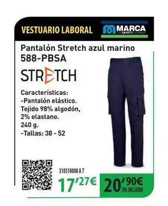 Coinfer Pantalón stretch azul marino 588-pbsa oferta