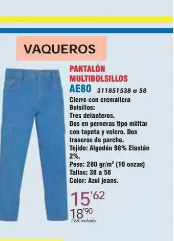 Coinfer Pantalón multibolsillos ae80 oferta