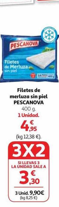 Alcampo Filetes de merluza sin piel pescanova oferta