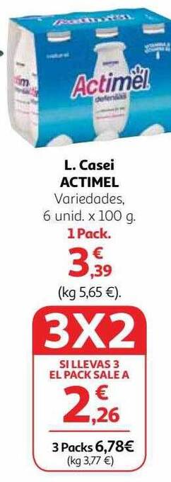 Alcampo L. casei actimel oferta