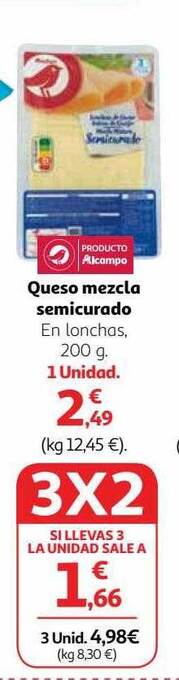 Alcampo Queso mezcla semicurado oferta