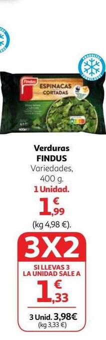 Alcampo Verduras findus oferta