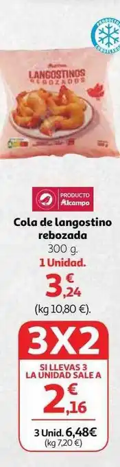 Alcampo Cola de langostino rebozado oferta