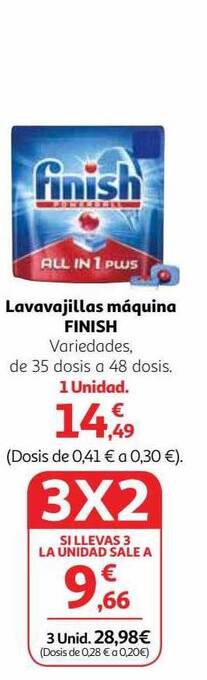 Alcampo Lavavajillas máquina finish oferta