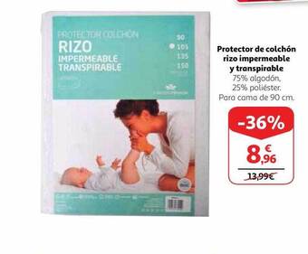 Alcampo Protector de colchón rizo impermeable y transpirable oferta