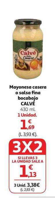 Alcampo Mayonesa casera o salsa fina bocabajo calvé oferta