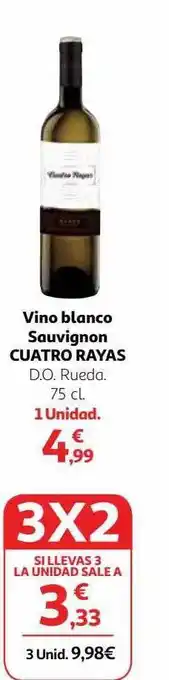 Alcampo Vino blanco sauvignon cuarto rayas d.o. rueda oferta
