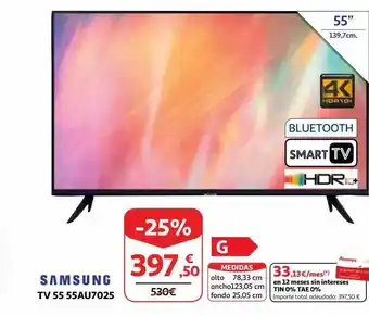 Alcampo Samsung tv 55 55au7025 oferta