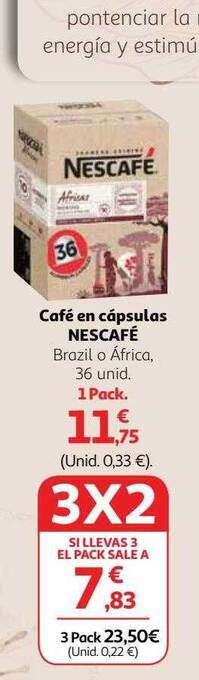 Alcampo Café en cápsulas nescafé oferta