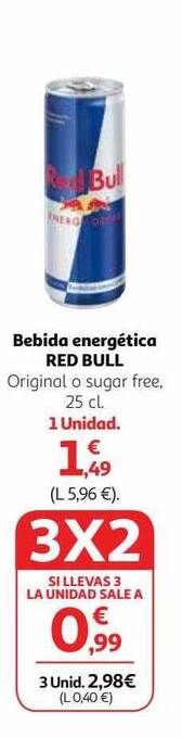 Alcampo Bebida energética red bull oferta