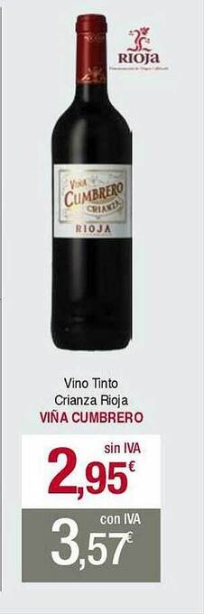 Masymas Vino tinto crianza rioja viña cumbrero oferta