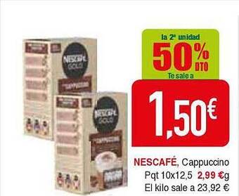 Masymas La 2a unidad 50% dto nescafé cappuccino oferta