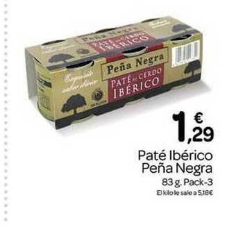 Supermercados El Jamón Paté ibérico peña negra oferta