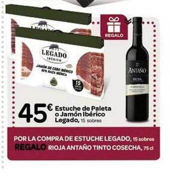 Supermercados El Jamón Estuche de paleta o jamón ibérico legado oferta