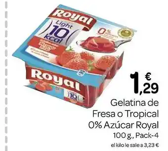 Supermercados El Jamón Gelatina de fresa o tropical 0% azucar royal oferta