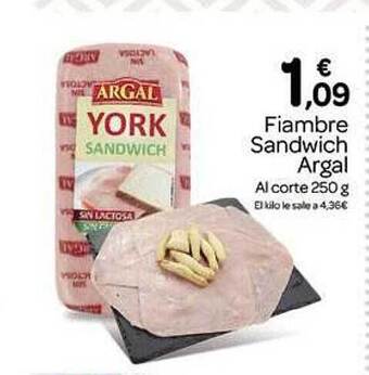 Supermercados El Jamón Fiambre sandwich argal oferta