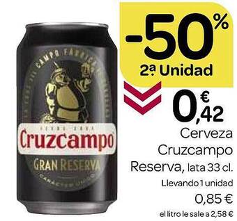 Supermercados El Jamón Cerveza cruzcampo reserva oferta