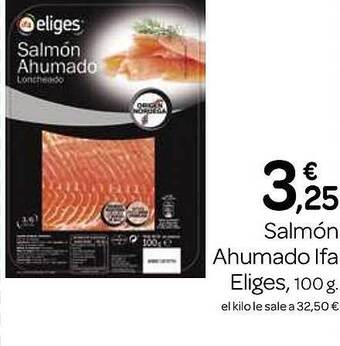 Supermercados El Jamón Salmón ahumado ifa eliges oferta