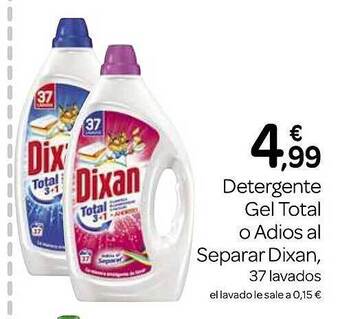 Supermercados El Jamón Detergente gel total o adios al separar dixan oferta